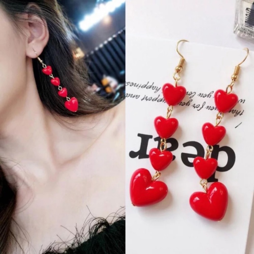 Heart Link Drop Earrings
